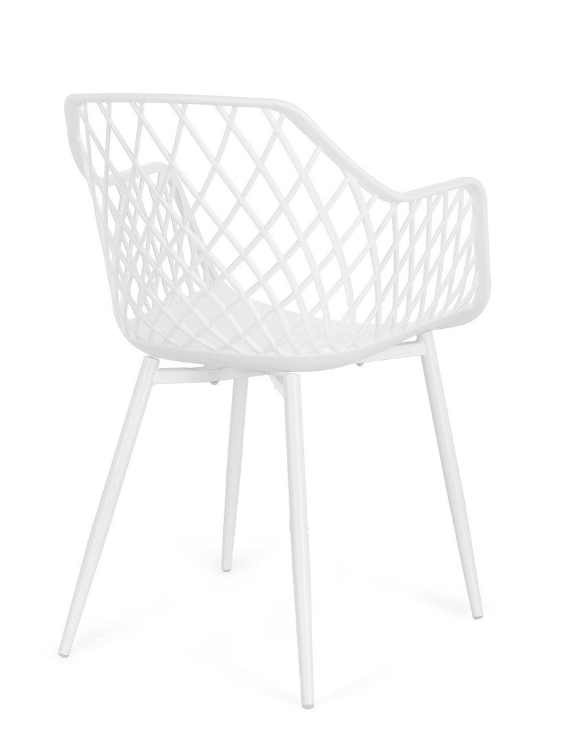 Scaun Dining Modern Plastic Alb, Optik Total White Bizzotto - Imagine 2