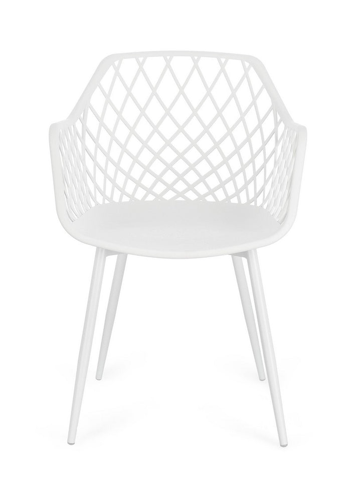 Scaun Dining Modern Plastic Alb, Optik Total White Bizzotto - Imagine 3