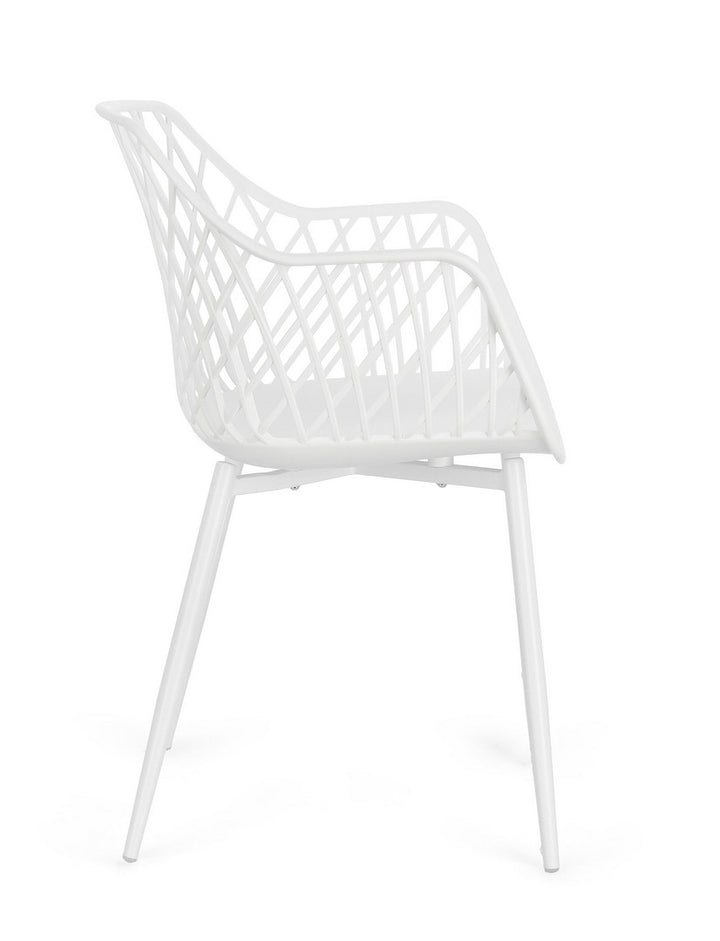 Scaun Dining Modern Plastic Alb, Optik Total White Bizzotto - Imagine 5