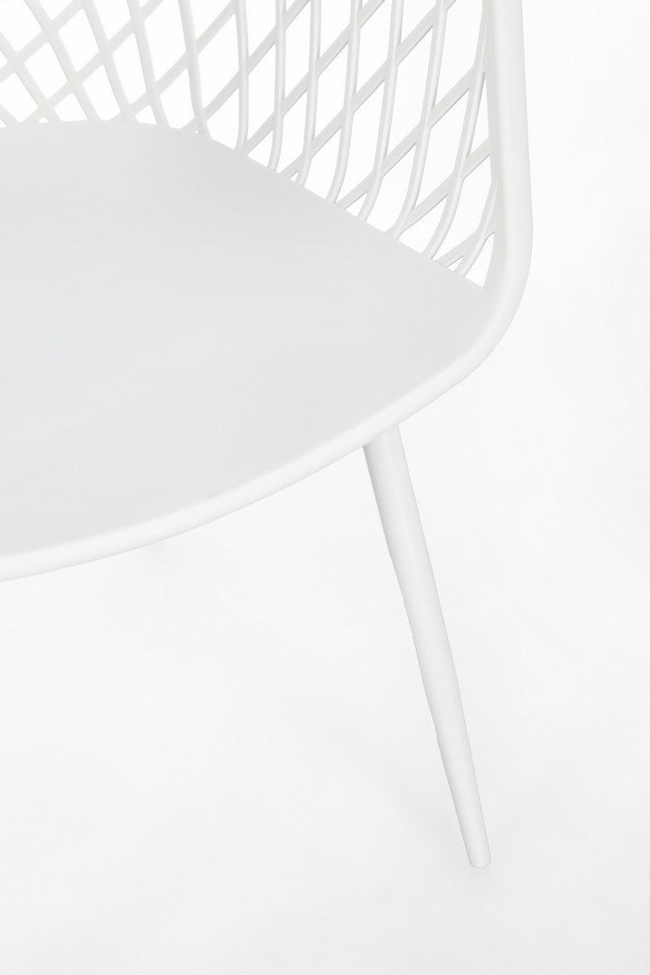 Scaun Dining Modern Plastic Alb, Optik Total White Bizzotto - Imagine 7