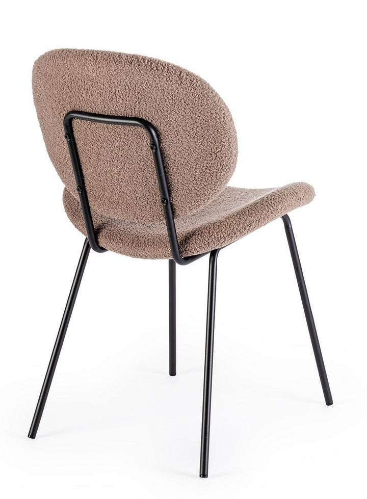Scaun Dining Tapițat Bouclé Bej, Maddie Brown Bizzotto - Imagine 2