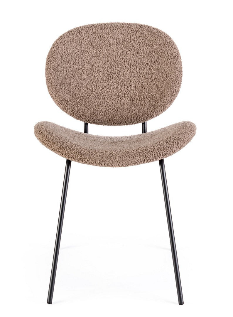 Scaun Dining Tapițat Bouclé Bej, Maddie Brown Bizzotto - Imagine 4