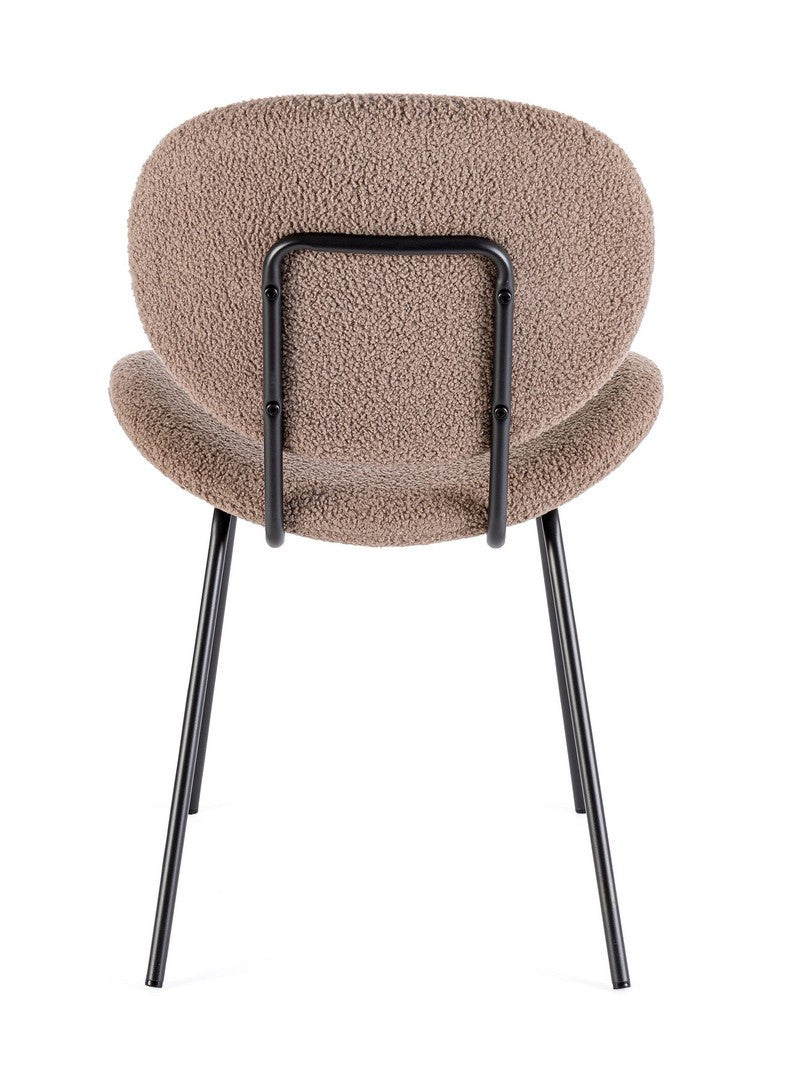 Scaun Dining Tapițat Bouclé Bej, Maddie Brown Bizzotto - Imagine 5
