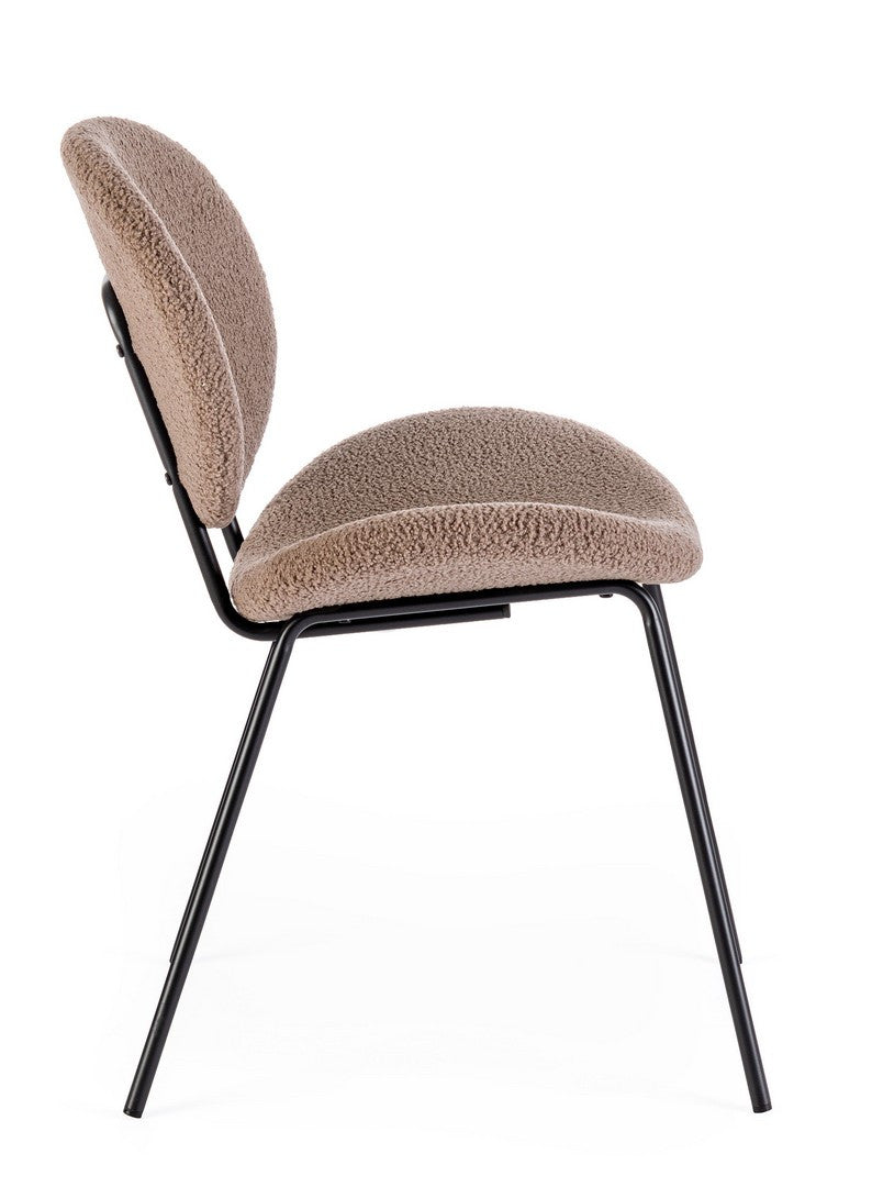 Scaun Dining Tapițat Bouclé Bej, Maddie Brown Bizzotto - Imagine 6