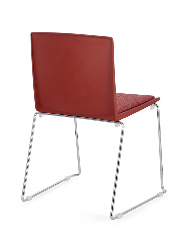 Scaun Dining Plastic Roșu, Giulia Chrome Bizzotto - Imagine 2