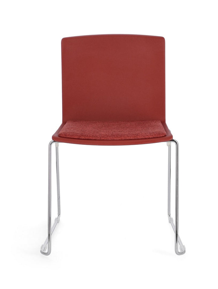 Scaun Dining Plastic Roșu, Giulia Chrome Bizzotto - Imagine 4