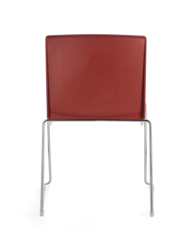 Scaun Dining Plastic Roșu, Giulia Chrome Bizzotto - Imagine 5