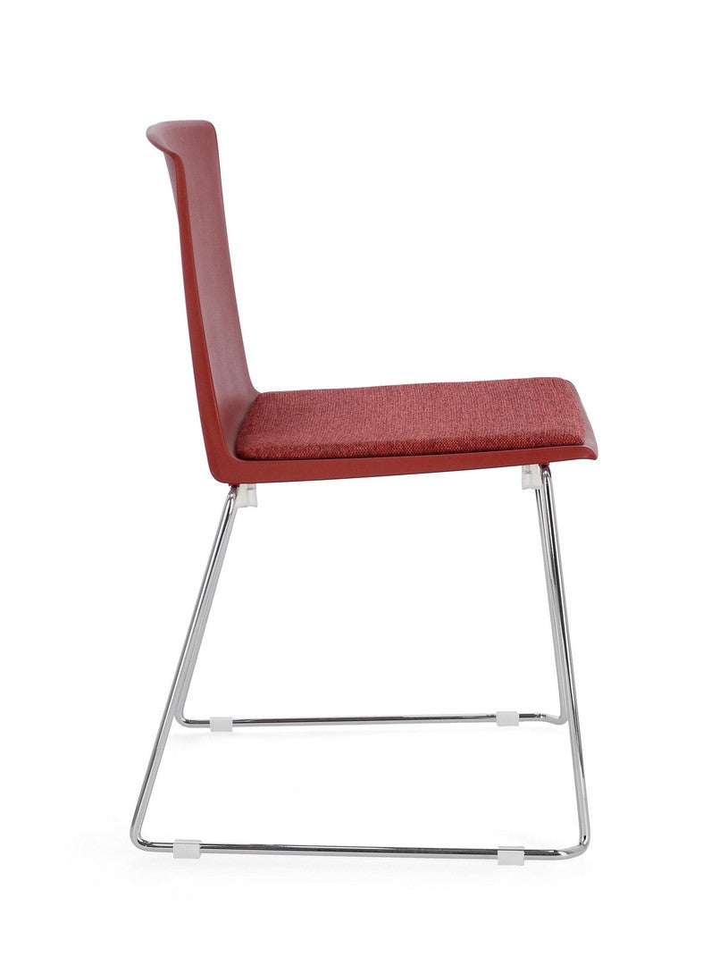 Scaun Dining Plastic Roșu, Giulia Chrome Bizzotto - Imagine 6