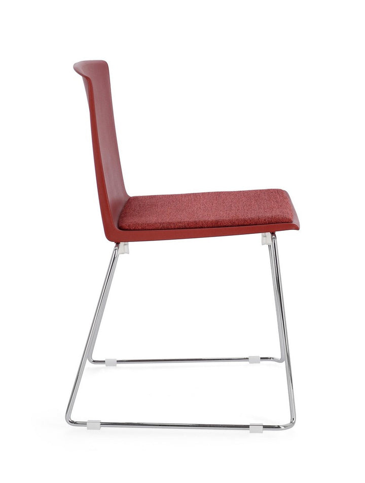 Scaun Dining Plastic Roșu, Giulia Chrome Bizzotto - Imagine 6