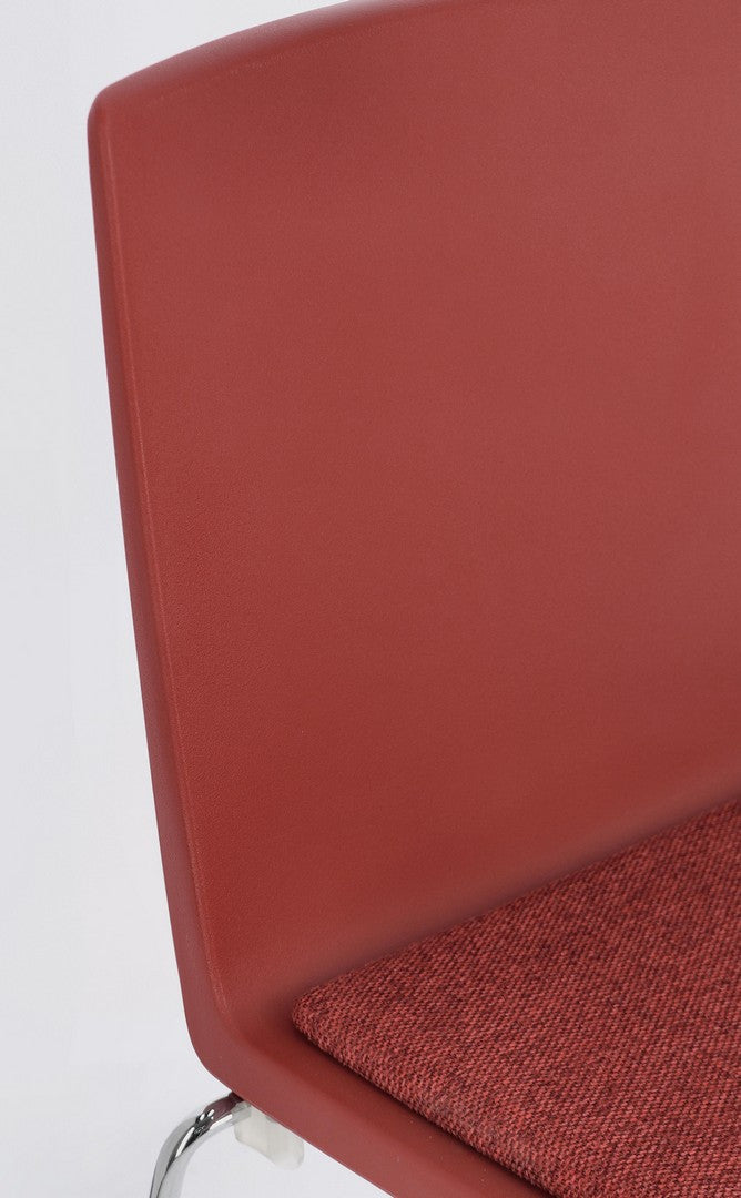 Scaun Dining Plastic Roșu, Giulia Chrome Bizzotto - Imagine 7