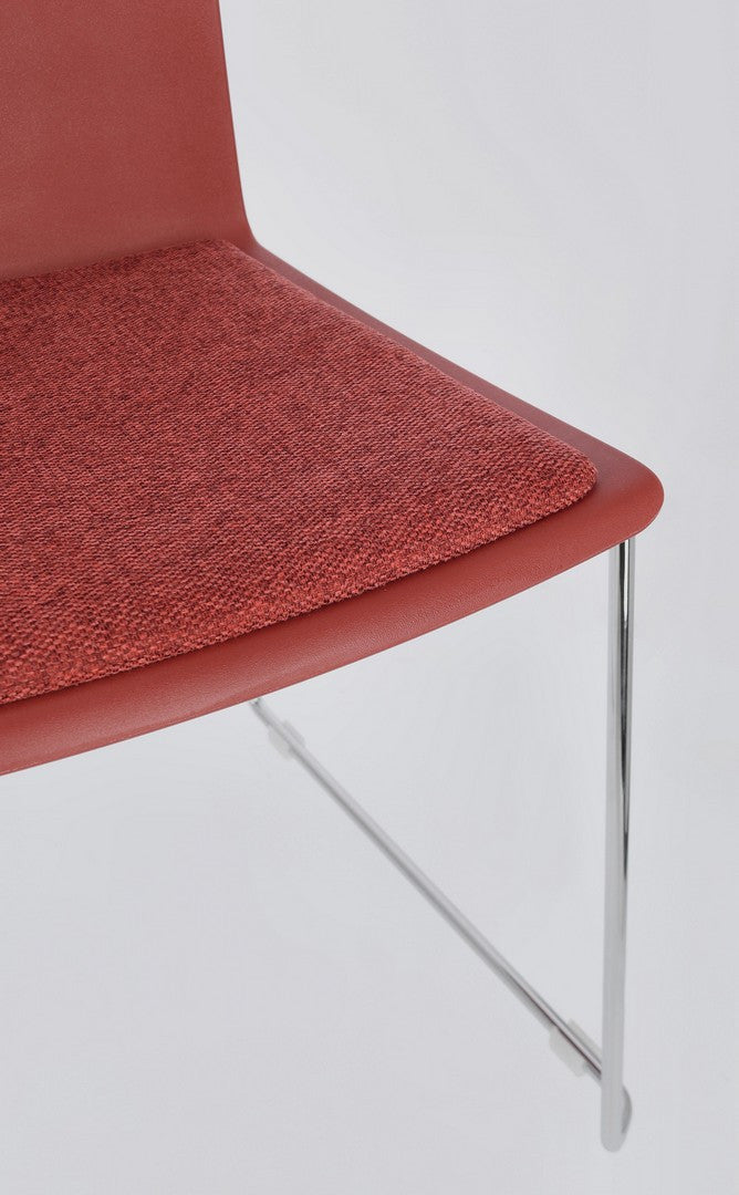 Scaun Dining Plastic Roșu, Giulia Chrome Bizzotto - Imagine 8