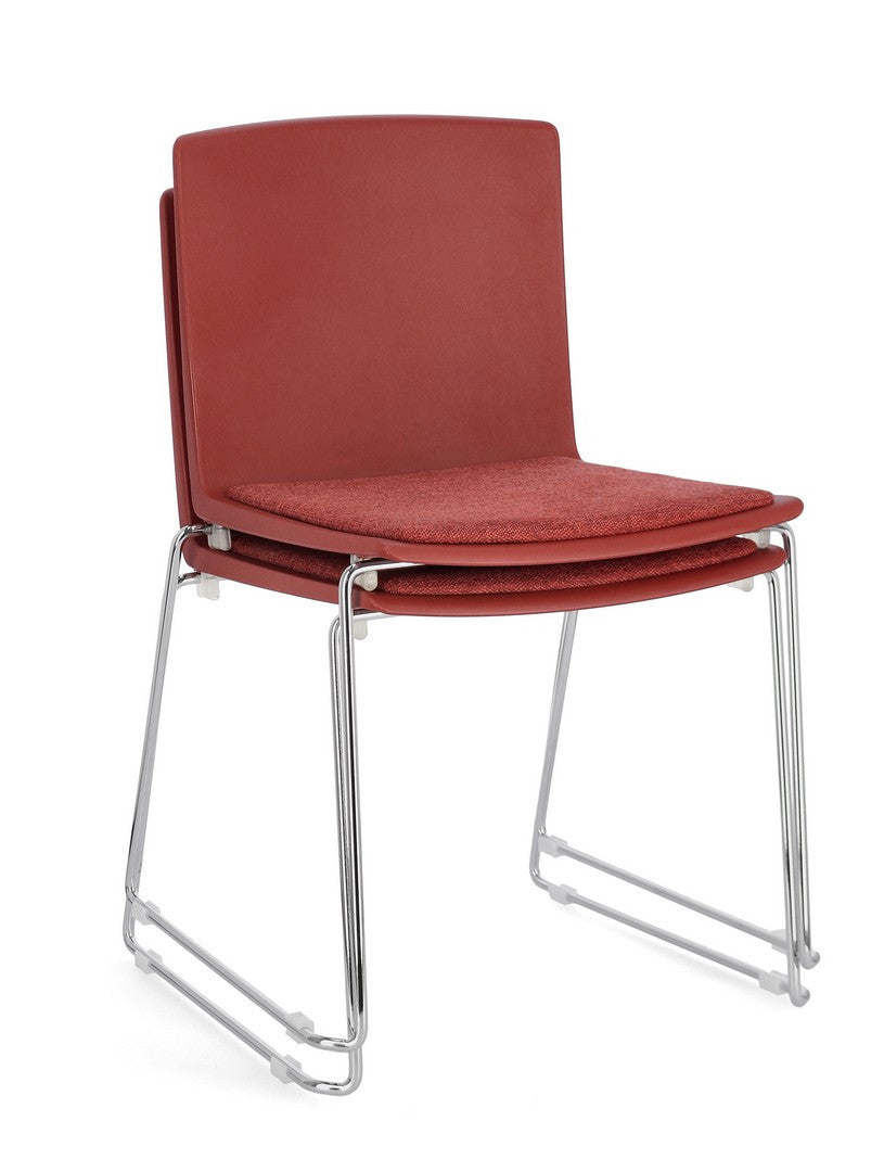 Scaun Dining Plastic Roșu, Giulia Chrome Bizzotto - Imagine 9