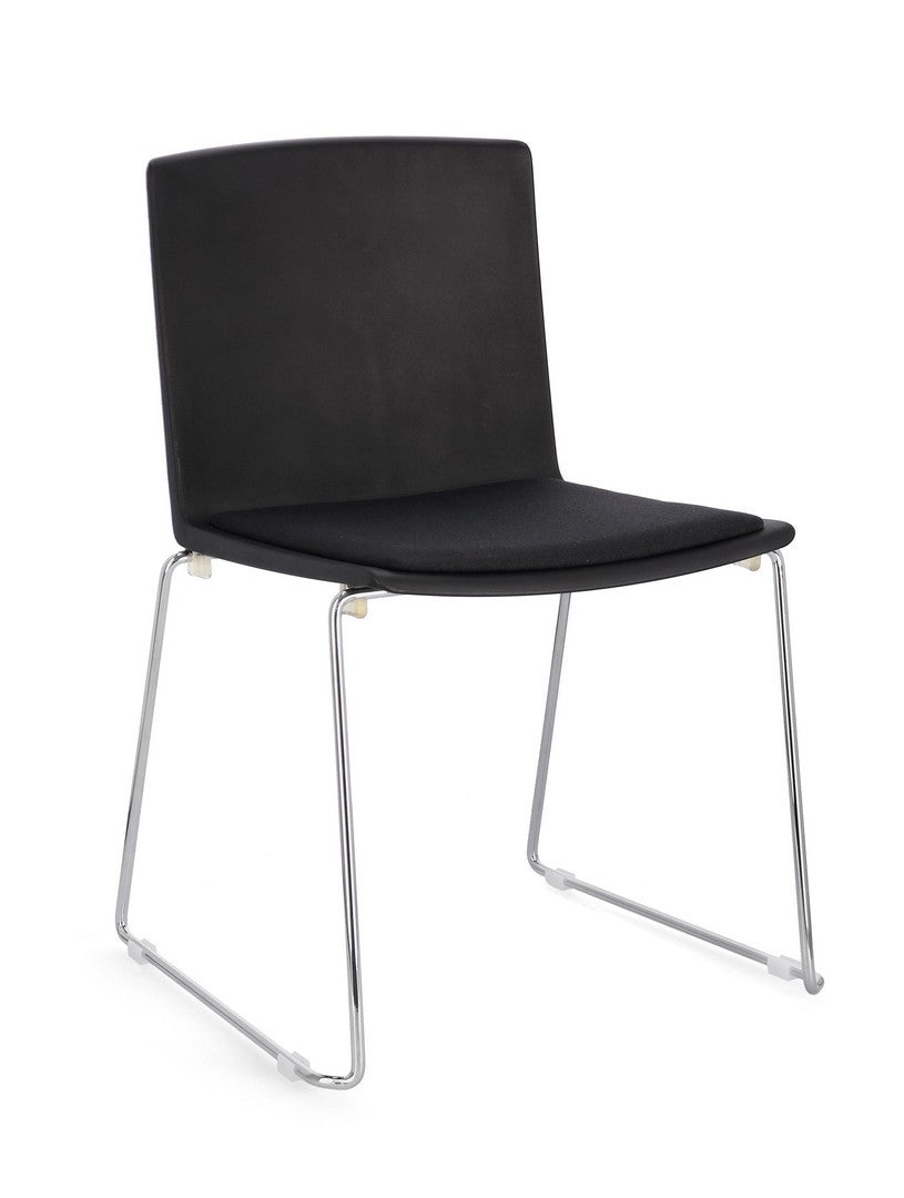 Scaun Dining Stivuibil Negru Cromat, Giulia Bizzotto - Imagine 1