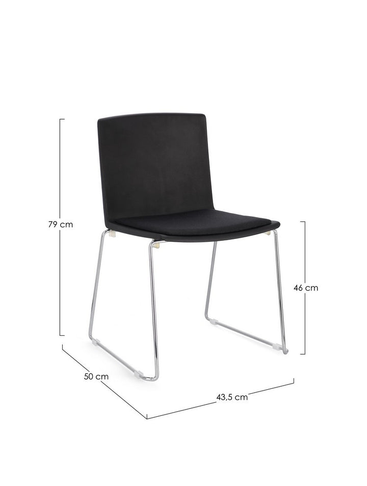 Scaun Dining Stivuibil Negru Cromat, Giulia Bizzotto - Imagine 3