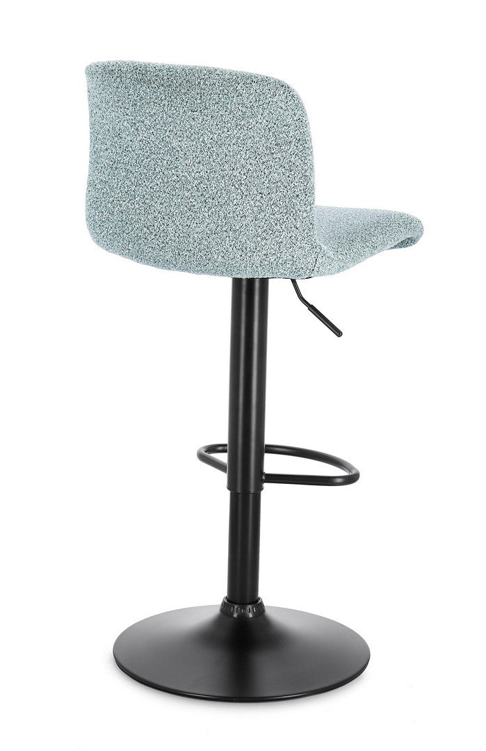 Scaun Bar Rotativ Tapițat Textil Negru-Aquamarin, Rafael Bizzotto - Imagine 2