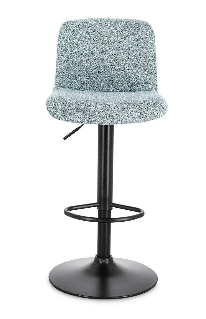 Scaun Bar Rotativ Tapițat Textil Negru-Aquamarin, Rafael Bizzotto - Imagine 4