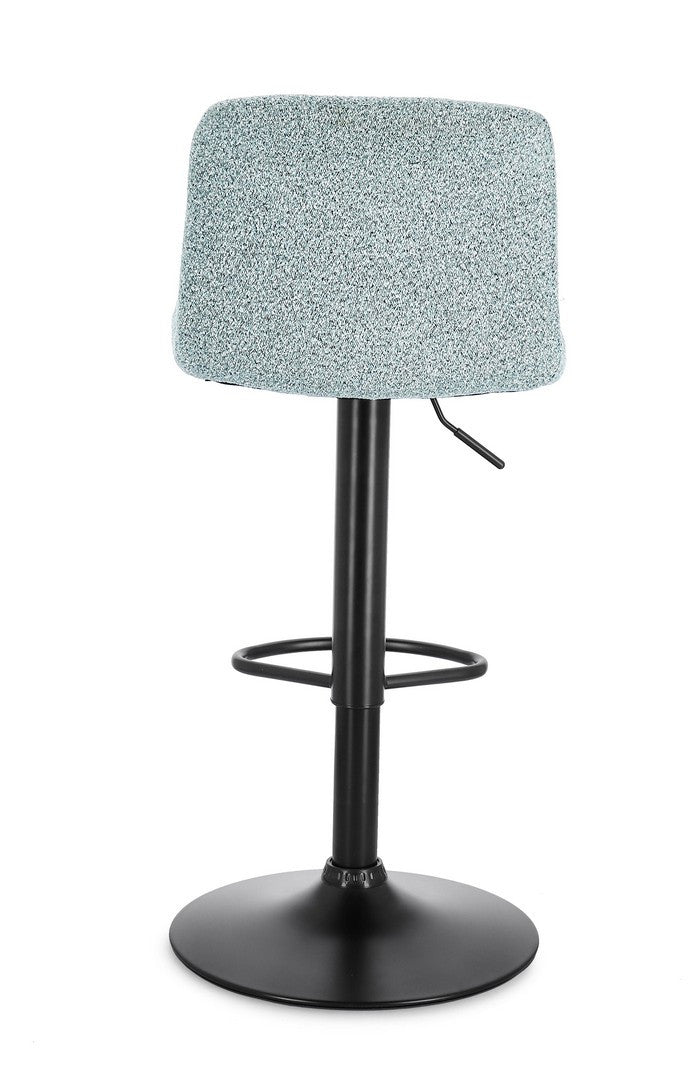 Scaun Bar Rotativ Tapițat Textil Negru-Aquamarin, Rafael Bizzotto - Imagine 5