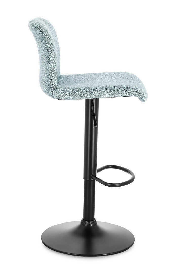 Scaun Bar Rotativ Tapițat Textil Negru-Aquamarin, Rafael Bizzotto - Imagine 6