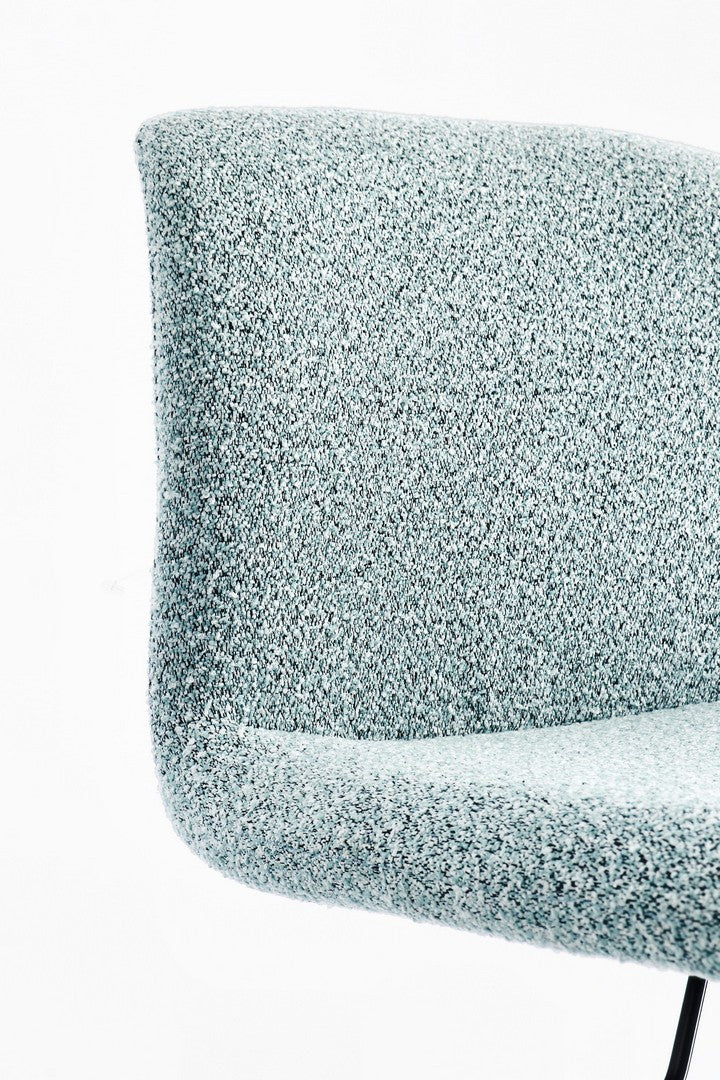 Scaun Bar Rotativ Tapițat Textil Negru-Aquamarin, Rafael Bizzotto - Imagine 7