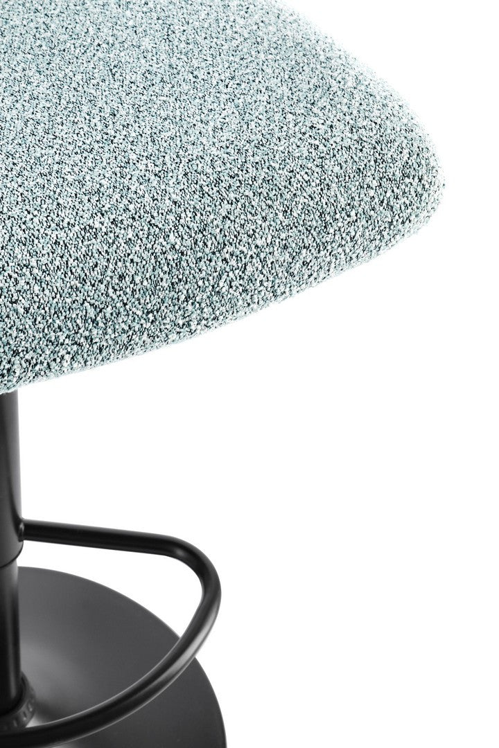 Scaun Bar Rotativ Tapițat Textil Negru-Aquamarin, Rafael Bizzotto - Imagine 8