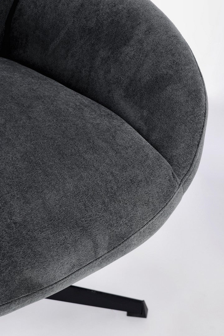 Fotoliu Rotativ Tapițat Textil Negru, Violante Bizzotto - Imagine 8