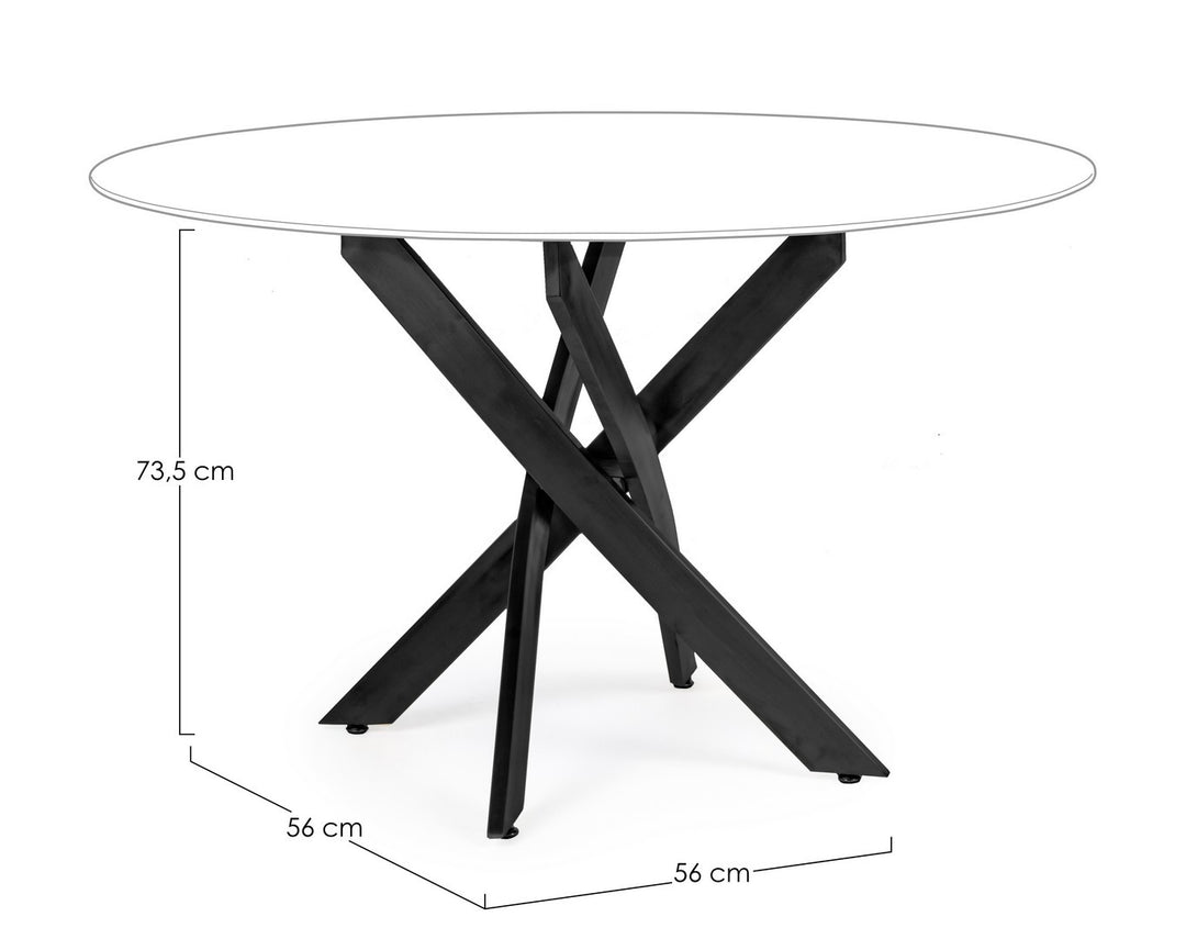 Masă Rotundă Sticlă Negru, George Bizzotto - Imagine 2