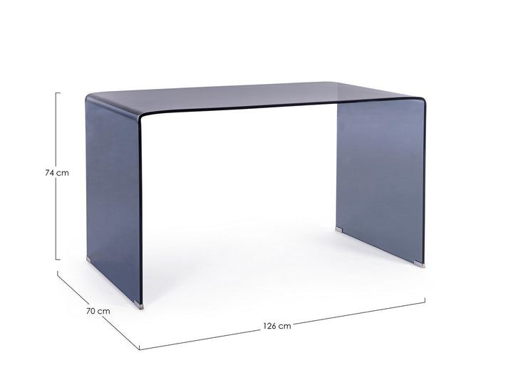 Birou Modern Din Sticlă Securizată, Iride Dark Bizzotto - Imagine 2