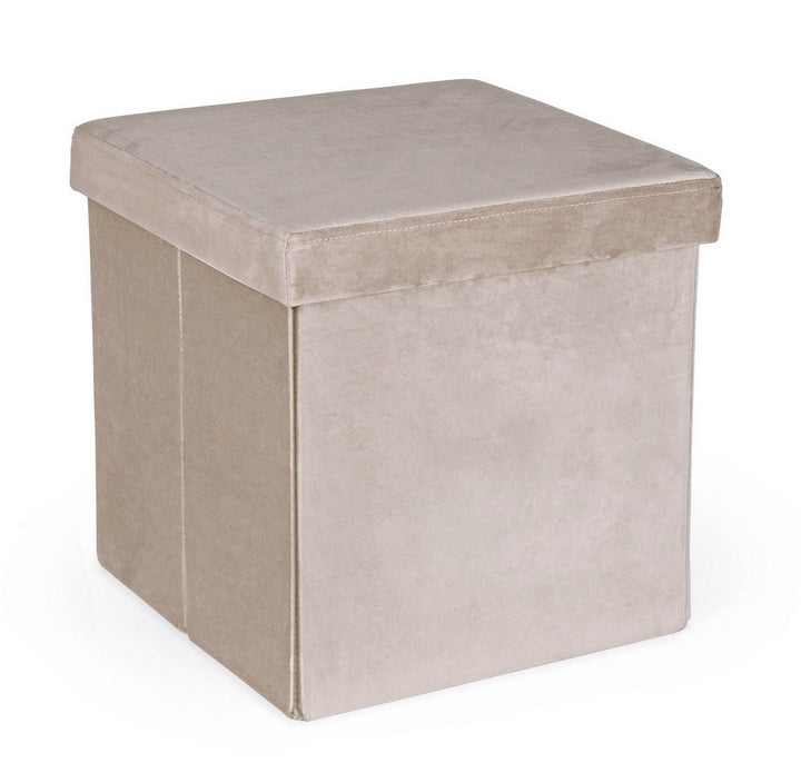 Pouf Pliabil Catifea Taupe Cu Depozitare, Camden Bizzotto - Imagine 1