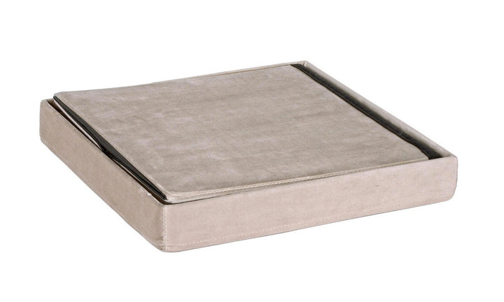 Pouf Pliabil Catifea Taupe Cu Depozitare, Camden Bizzotto - Imagine 3