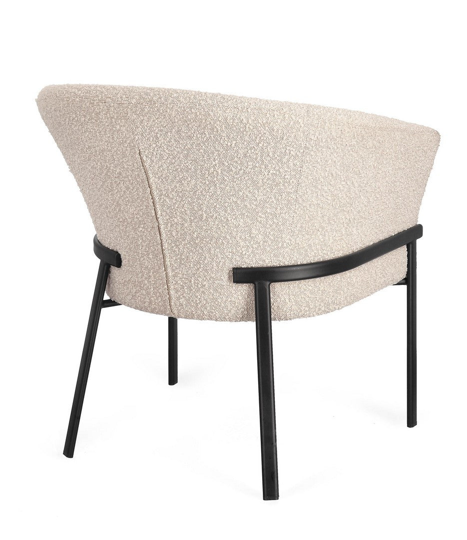 Fotoliu Tapițat Textil Bej, Puka Ivory Bizzotto - Imagine 2