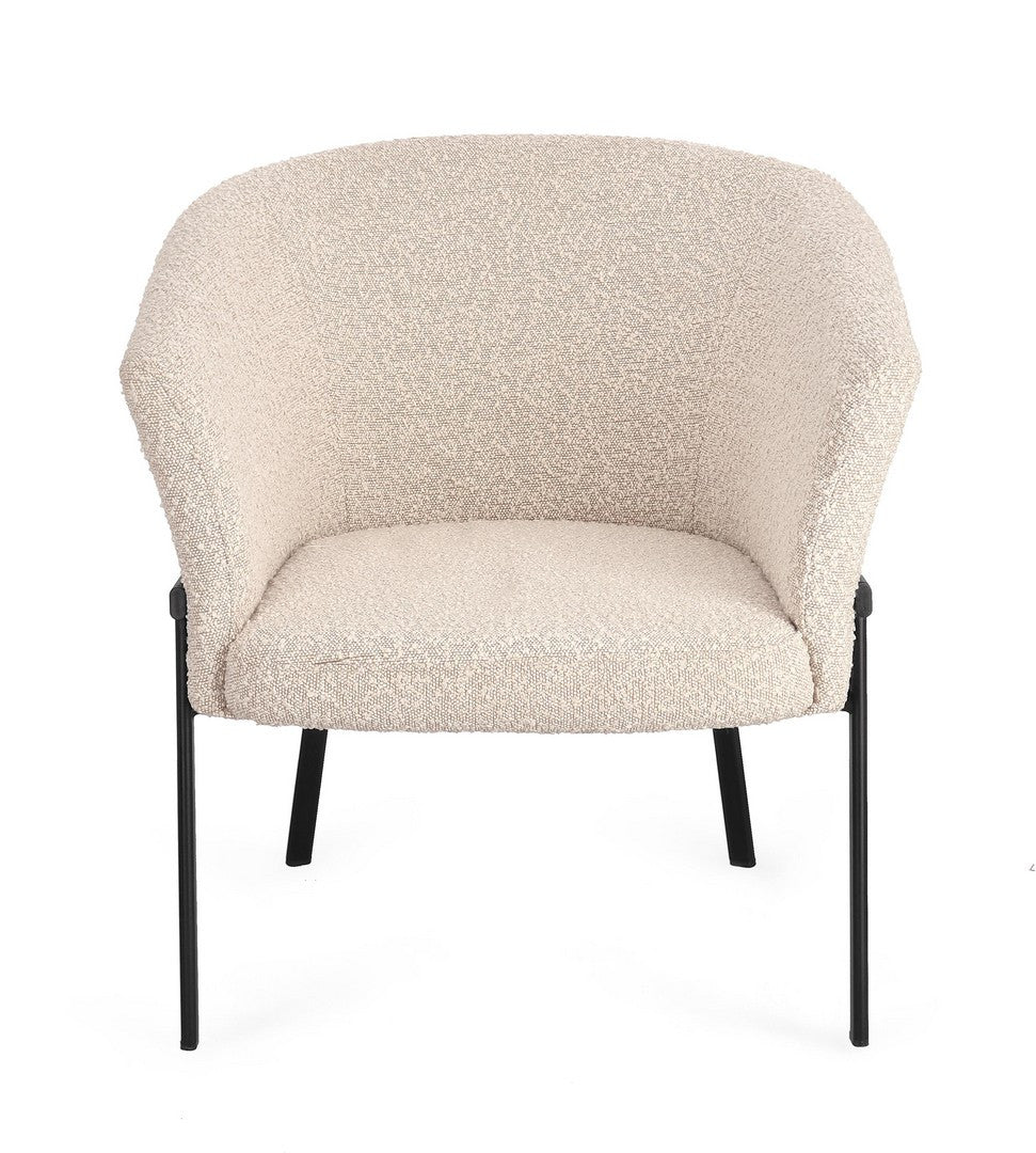 Fotoliu Tapițat Textil Bej, Puka Ivory Bizzotto - Imagine 3