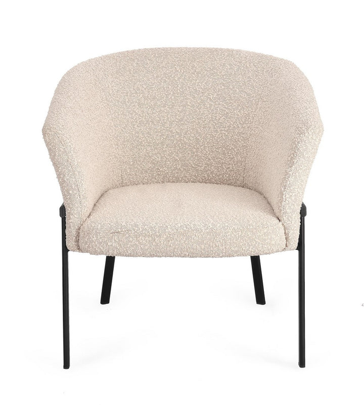 Fotoliu Tapițat Textil Bej, Puka Ivory Bizzotto - Imagine 3
