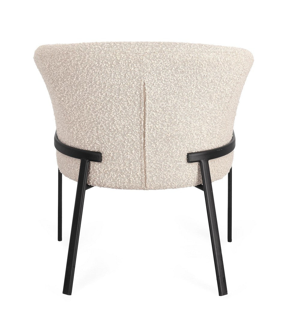 Fotoliu Tapițat Textil Bej, Puka Ivory Bizzotto - Imagine 4