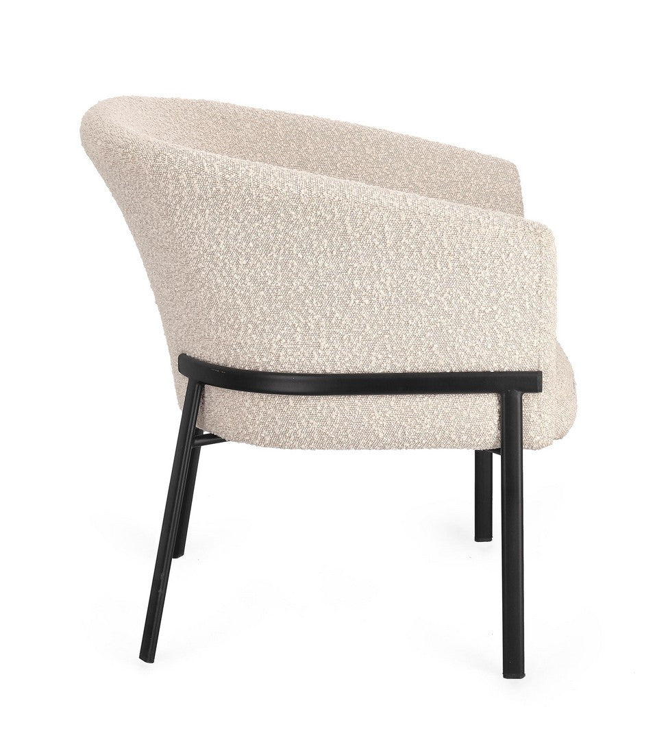 Fotoliu Tapițat Textil Bej, Puka Ivory Bizzotto - Imagine 5