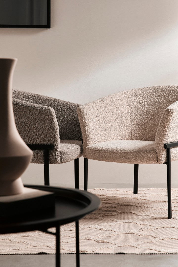 Fotoliu Tapițat Textil Bej, Puka Ivory Bizzotto - Imagine 8