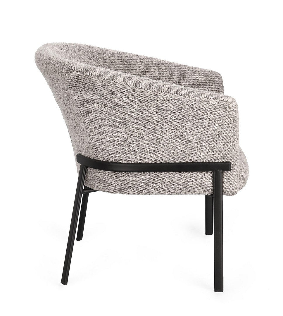 Fotoliu Tapițat Textil Gri, Puka Smoke Bizzotto - Imagine 5