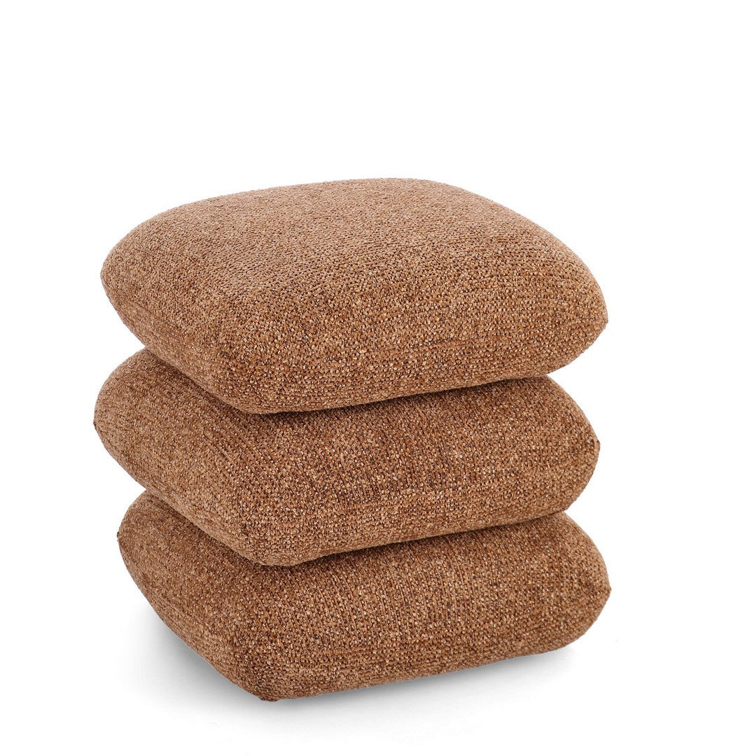 Pouf Modern Tapițat Bouclé Terracotta, Antara Bizzotto - Imagine 1