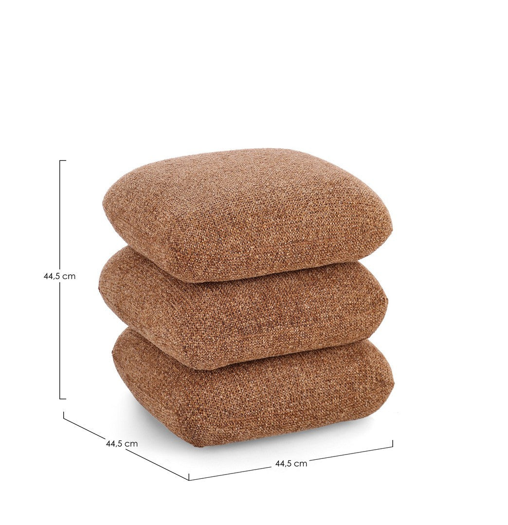 Pouf Modern Tapițat Bouclé Terracotta, Antara Bizzotto - Imagine 2