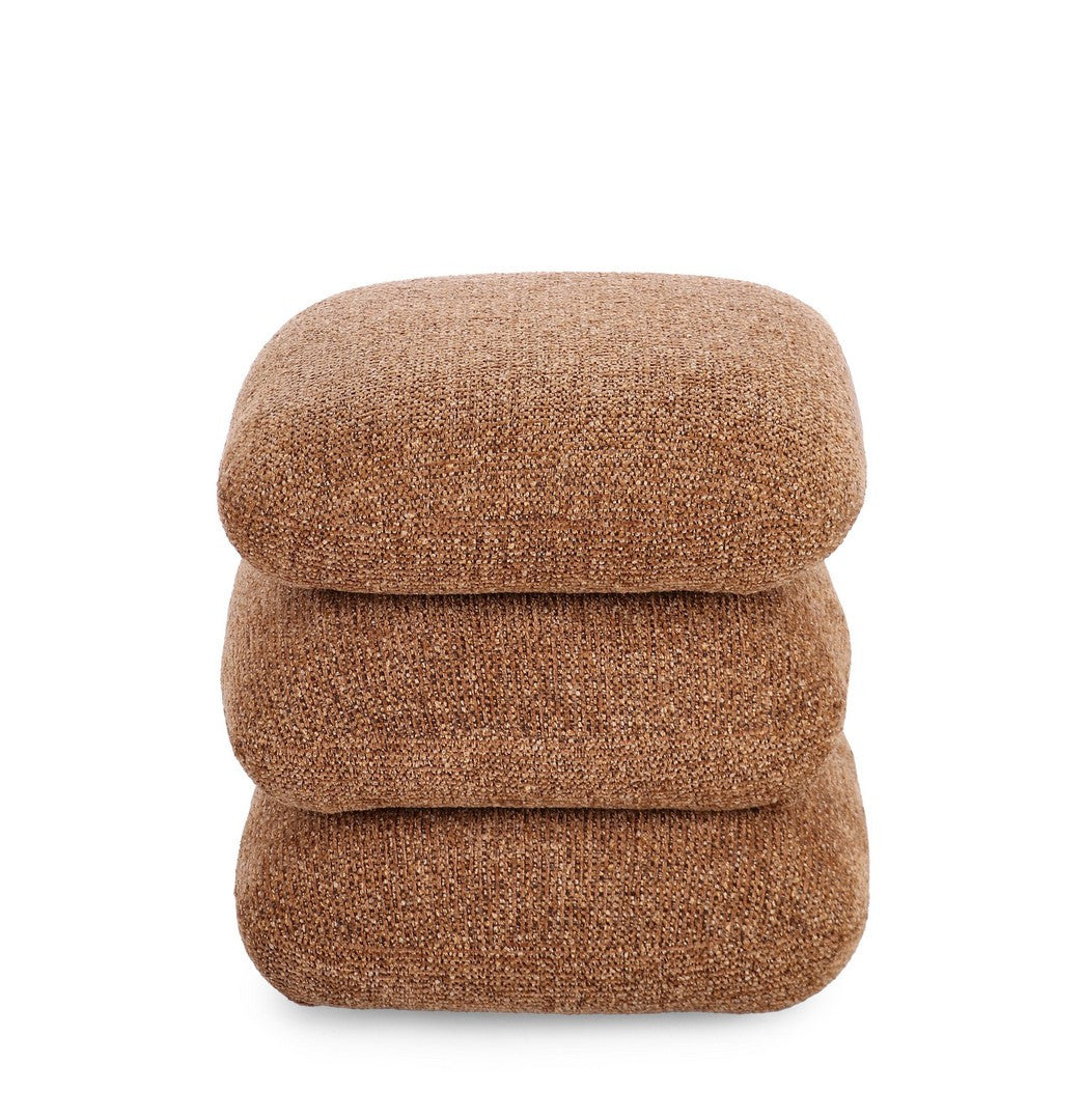 Pouf Modern Tapițat Bouclé Terracotta, Antara Bizzotto - Imagine 3