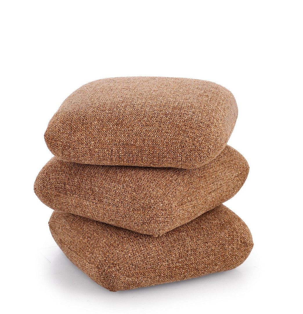 Pouf Modern Tapițat Bouclé Terracotta, Antara Bizzotto - Imagine 6