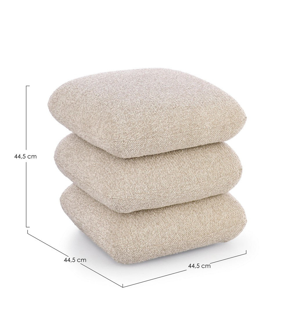 Pouf Modern Tapițat Bej, Antara Bizzotto - Imagine 2