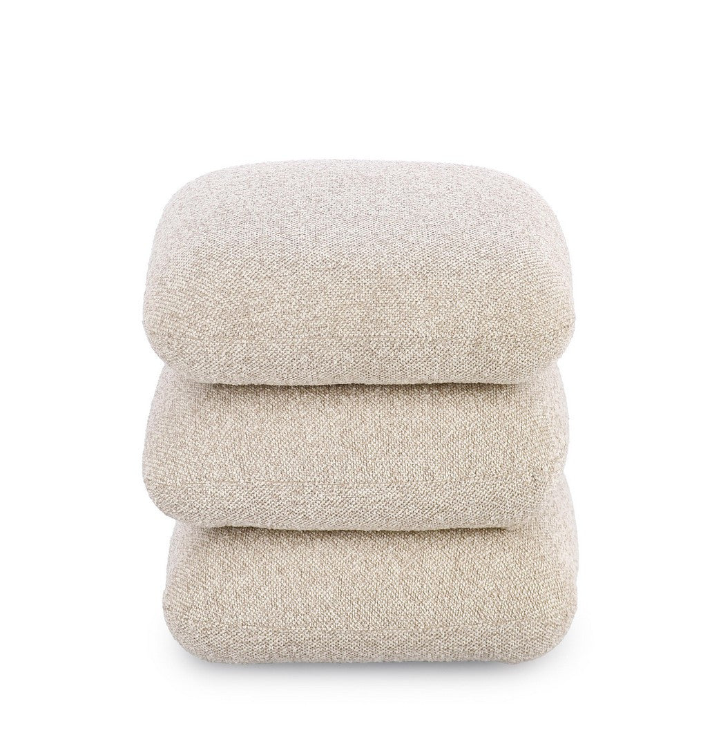 Pouf Modern Tapițat Bej, Antara Bizzotto - Imagine 3