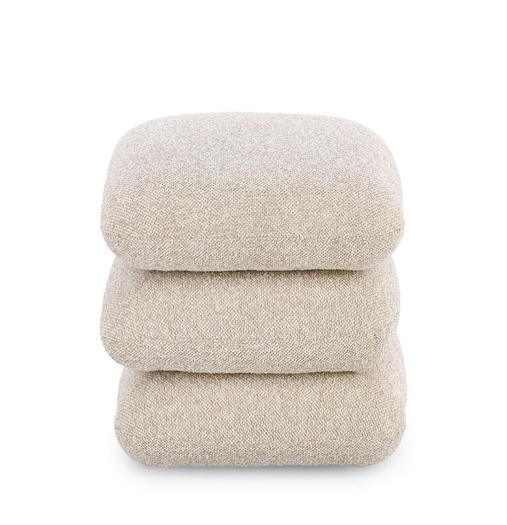 Pouf Modern Tapițat Bej, Antara Bizzotto - Imagine 3