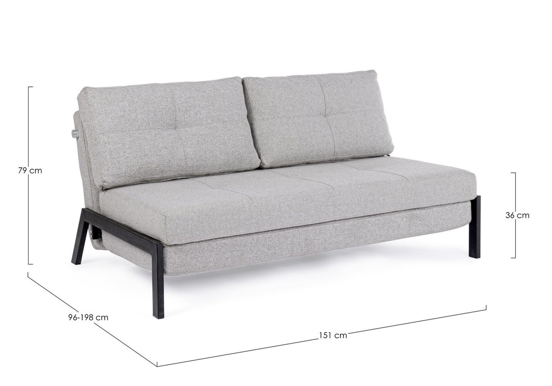 Canapea Extensibilă Tapițată Textil Bej, Hayden Bizzotto - Imagine 2