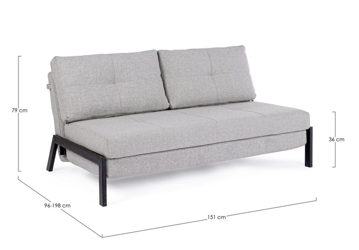 Canapea Extensibilă Tapițată Textil Bej, Hayden Bizzotto - Imagine 2