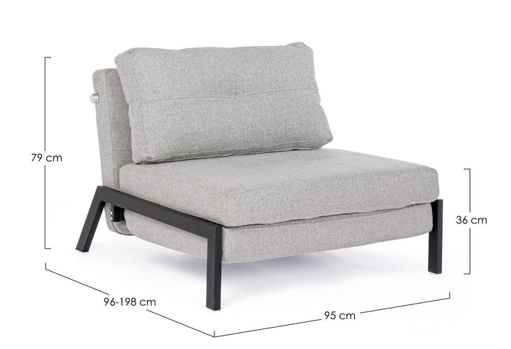 Canapea Extensibilă Tapițată Textil Bej, Hayden Bizzotto - Imagine 2