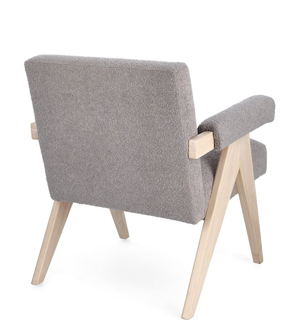Fotoliu Tapițat Textil Gri, Faiza Taupe Bizzotto - Imagine 2