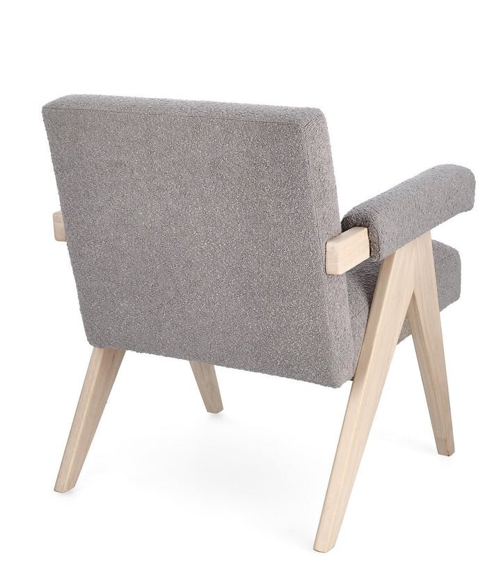 Fotoliu Tapițat Textil Gri, Faiza Taupe Bizzotto - Imagine 2