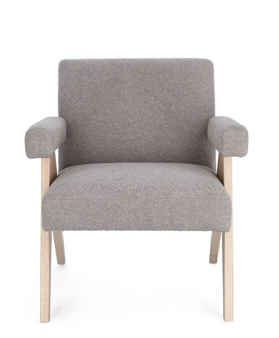 Fotoliu Tapițat Textil Gri, Faiza Taupe Bizzotto - Imagine 4