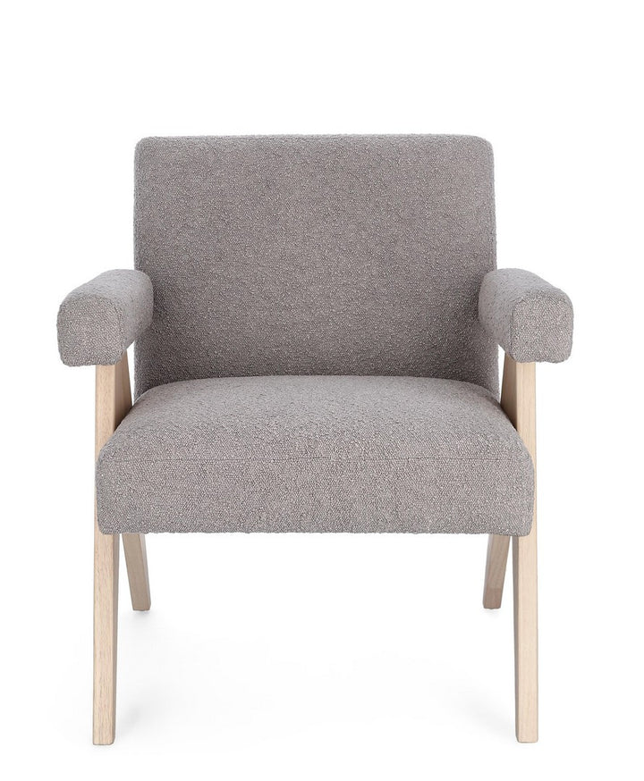 Fotoliu Tapițat Textil Gri, Faiza Taupe Bizzotto - Imagine 4
